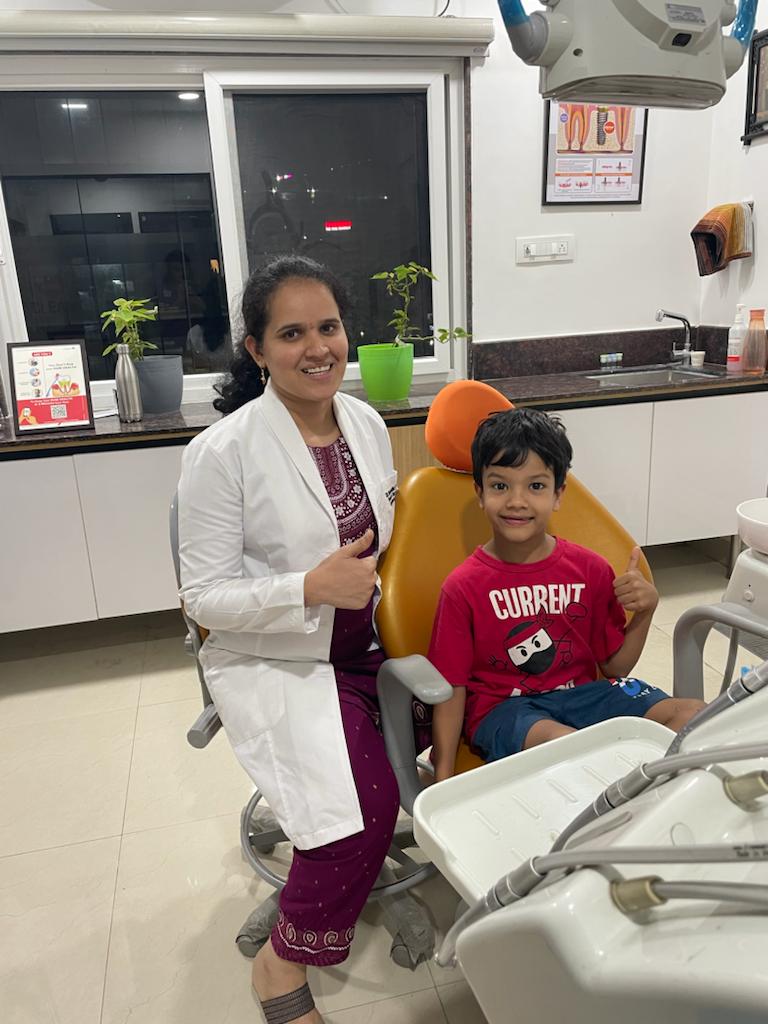 Pediatric dental checkup with Dr. Sumedha at Sharanya Dental Clinic Kondapur