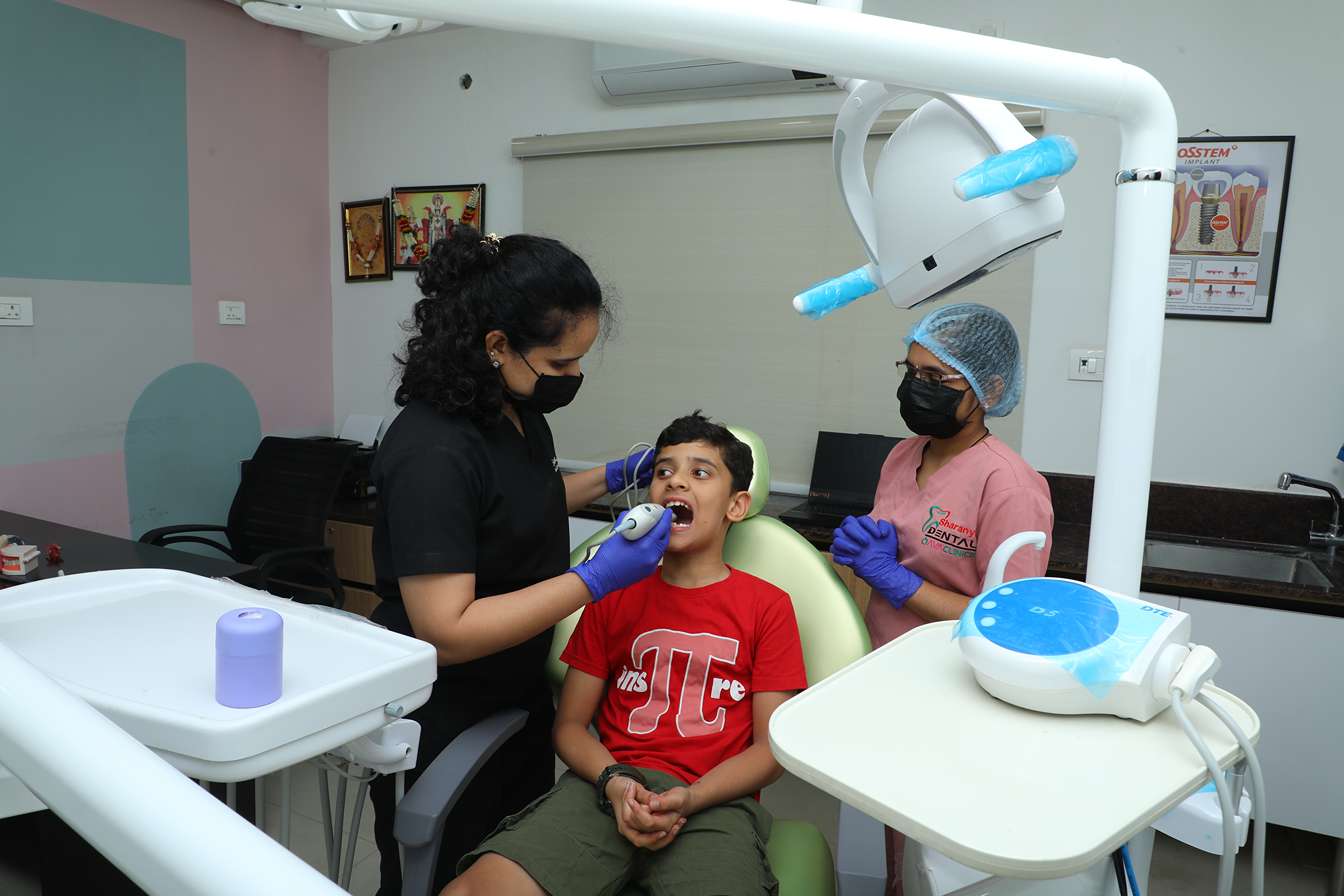 Pediatric dental checkup at Sharanya Dental Clinic by Dr. Sumedha in Kondapur